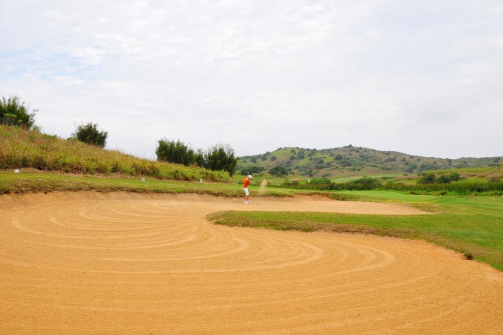 Bunker of the course of the Buzios golf club.