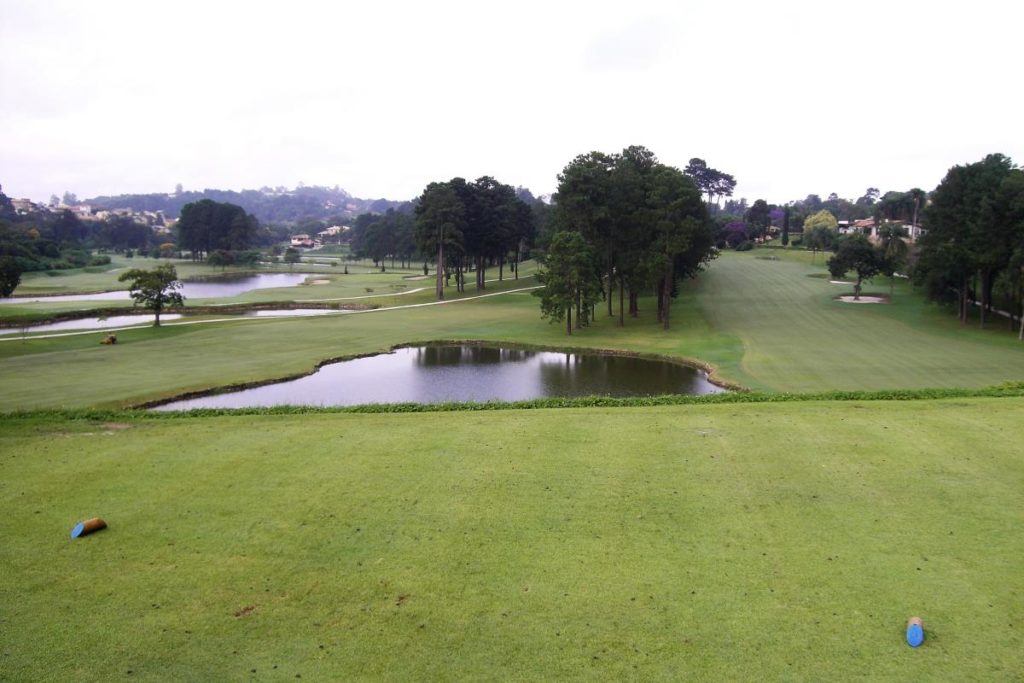 Lakes of the golf course of the Sao Fernando golf club in Cotia.