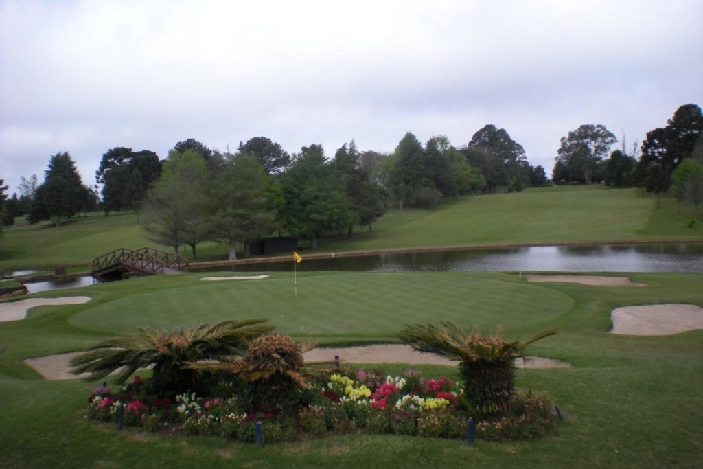 Finale hole of the golf course of the Curitibano golf club in Curitiba.