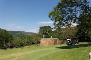 Tees of the golf course of the Fazenda Guariroba golf club.
