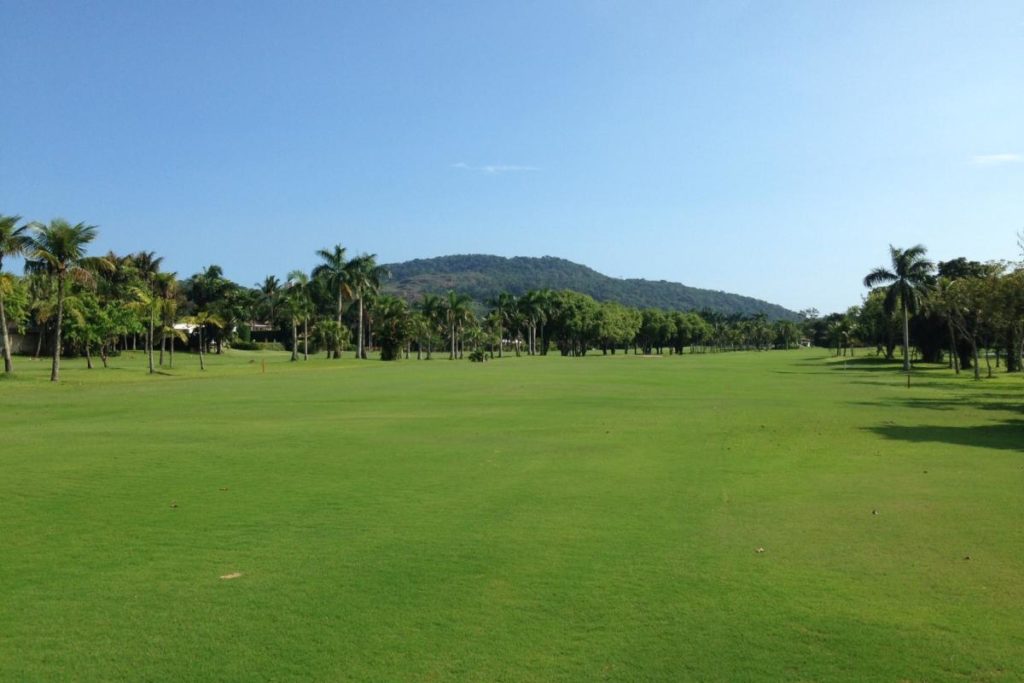 First hole of the golf course of the Guaruja Island golf club.