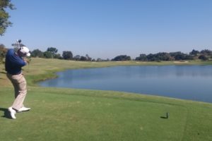 Lake of the golf course of the Fazenda da Grama Country golf club in Itupeva.