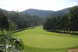 Green of the golf course of the Petropolis golf club in the state of Rio de Janeiro.