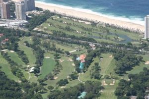 Overview of the golf course of the Gavea Golf Club in Rio de Janeiro.