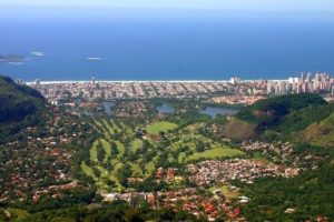Birdview on the course of the Itanhanga Golf Club in Rio de Janeiro.