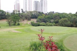 View of the course of the Sao Francisco golf club in Osasco in the state of Sao Paulo.