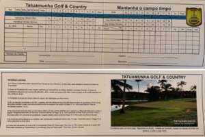 The scorecard from the Tatuamunha golf course